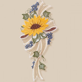 Fensterbild Plauener Stickerei „Sonnenblume“